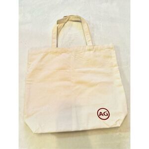 AG Adriano Goldschmied Tote Shopping Bag White 100% Cotton Size Large